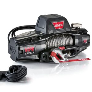 Warn Winch VR EVO 10S − 12V Seilwinde mit Funk, 27 m Kunststoffseil, 4536 kg Zugkraft